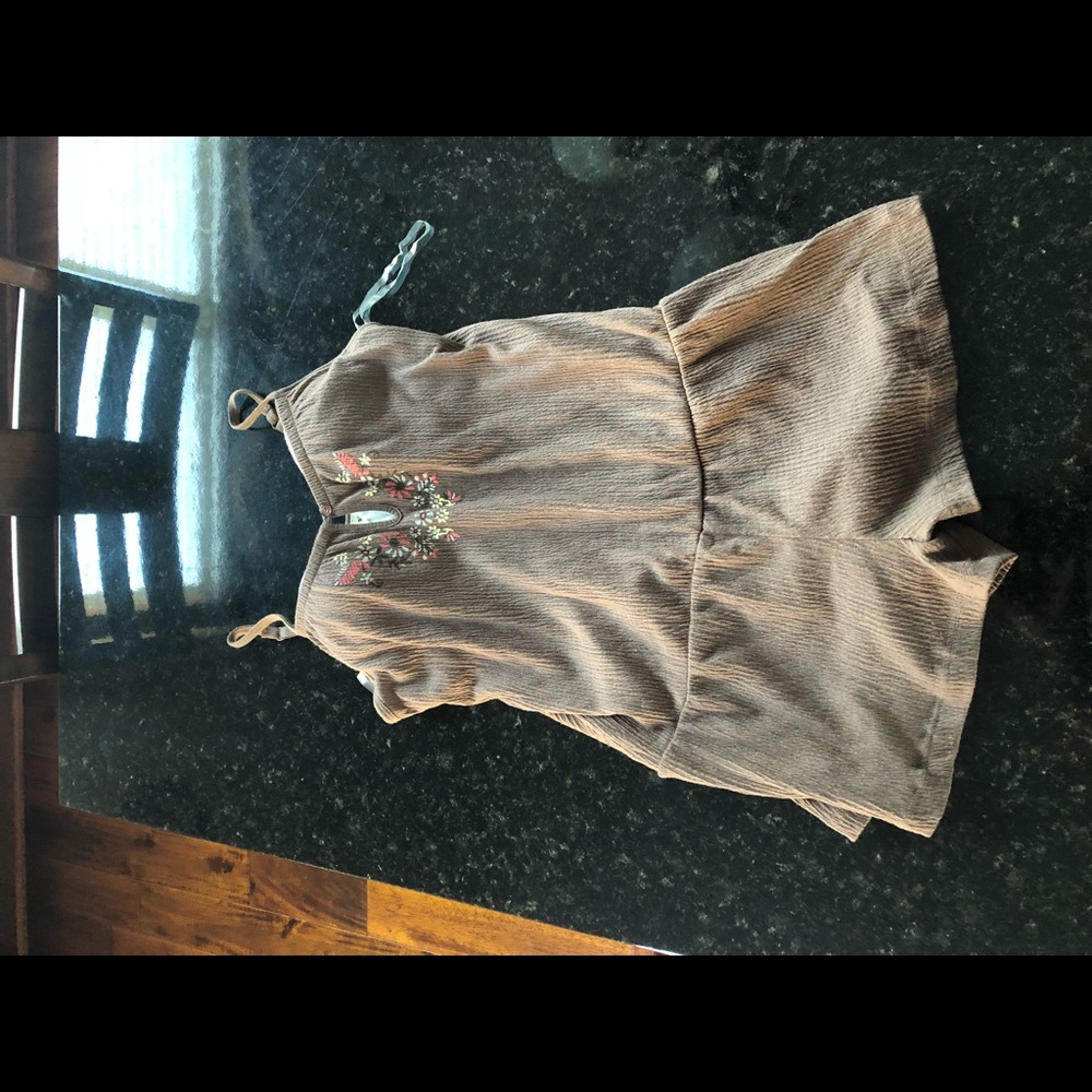 Romper with flower design and built in bra